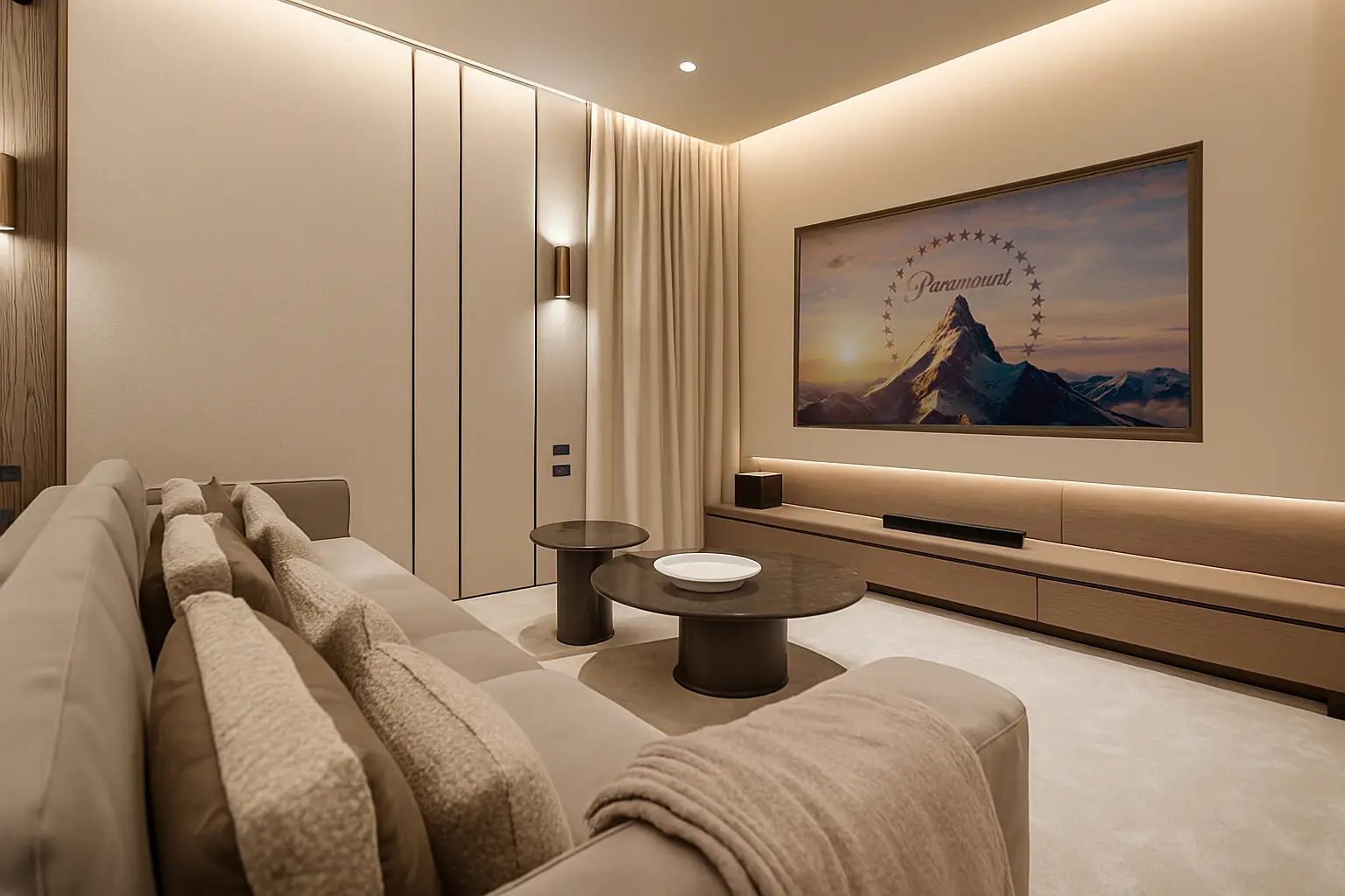 Spacious open-plan living area with contemporary furnishings and floor-to-ceiling windows in Villa 37 by K4