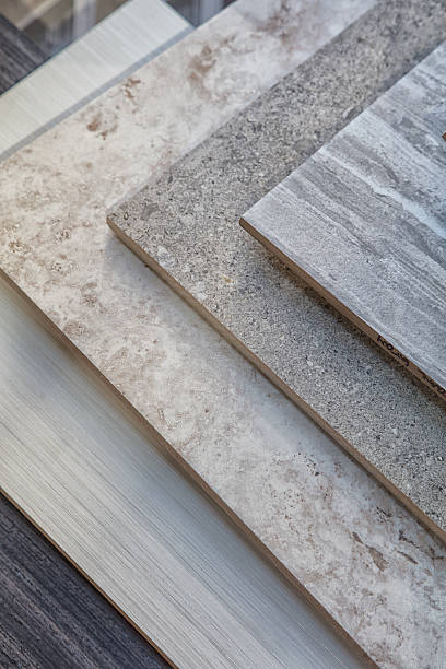 K4 Marble Factory - Tile samples in store in rack for display