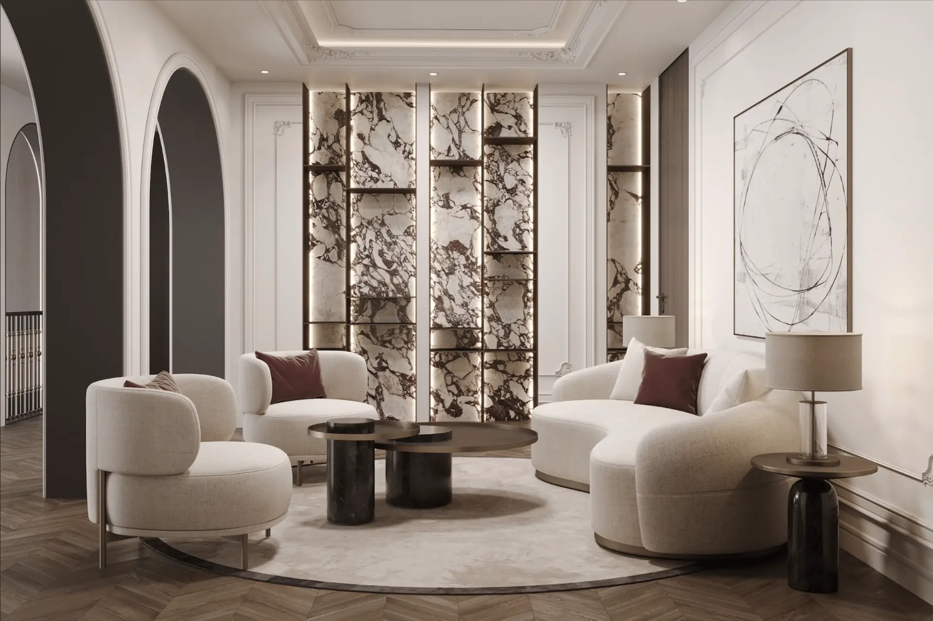 Jumeirah Cluster 20 , in Dubai Living Room Render K4 Fitout