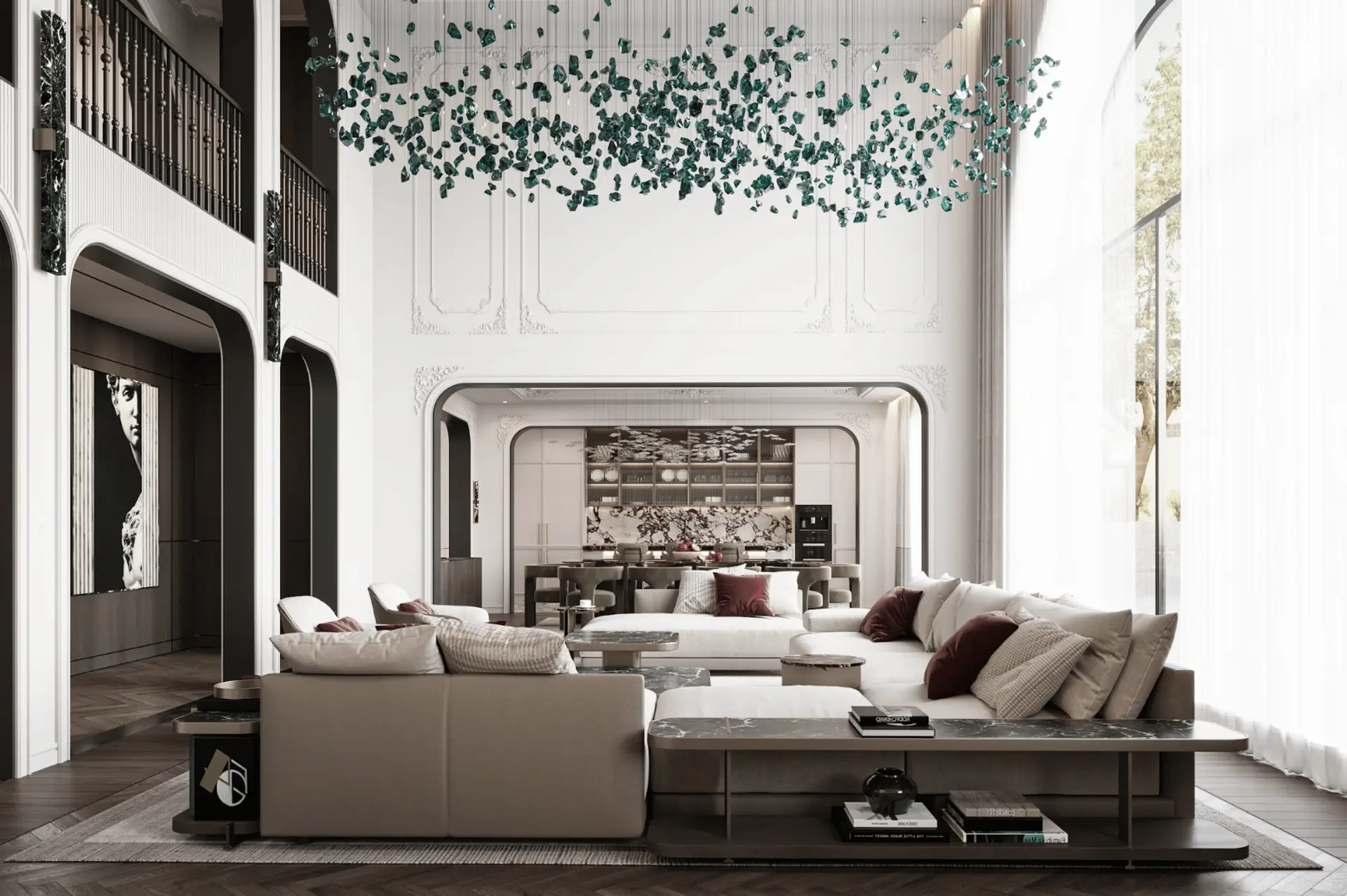 K4 Fitout Dubai’s Leading Renovation Companies , Cluster 20 Living Room Render , Jumeirah Island , Dubai