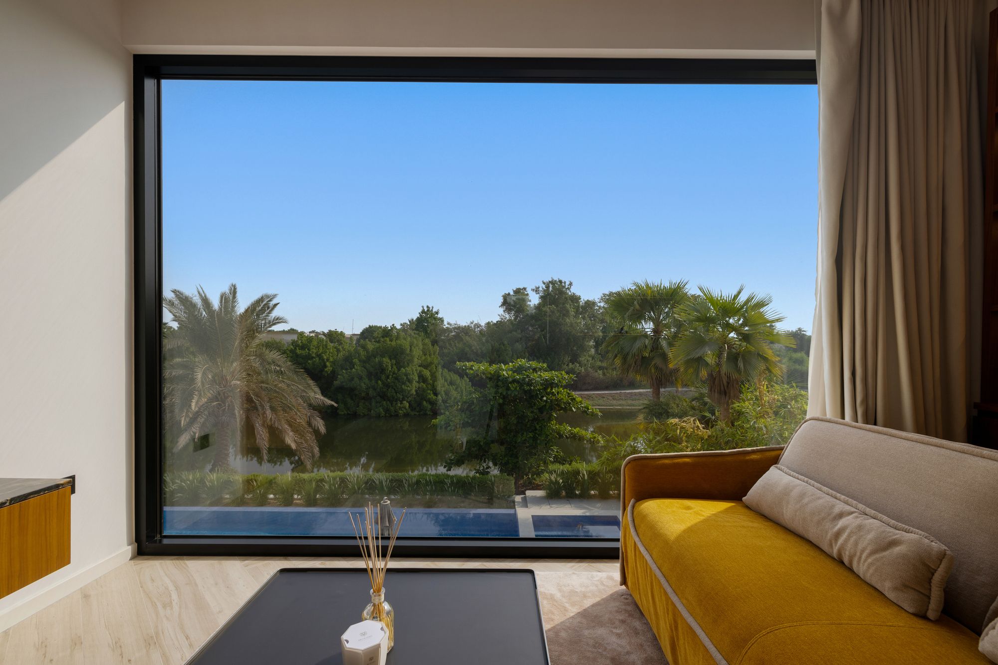 Lake view from the upper-floor sitting room