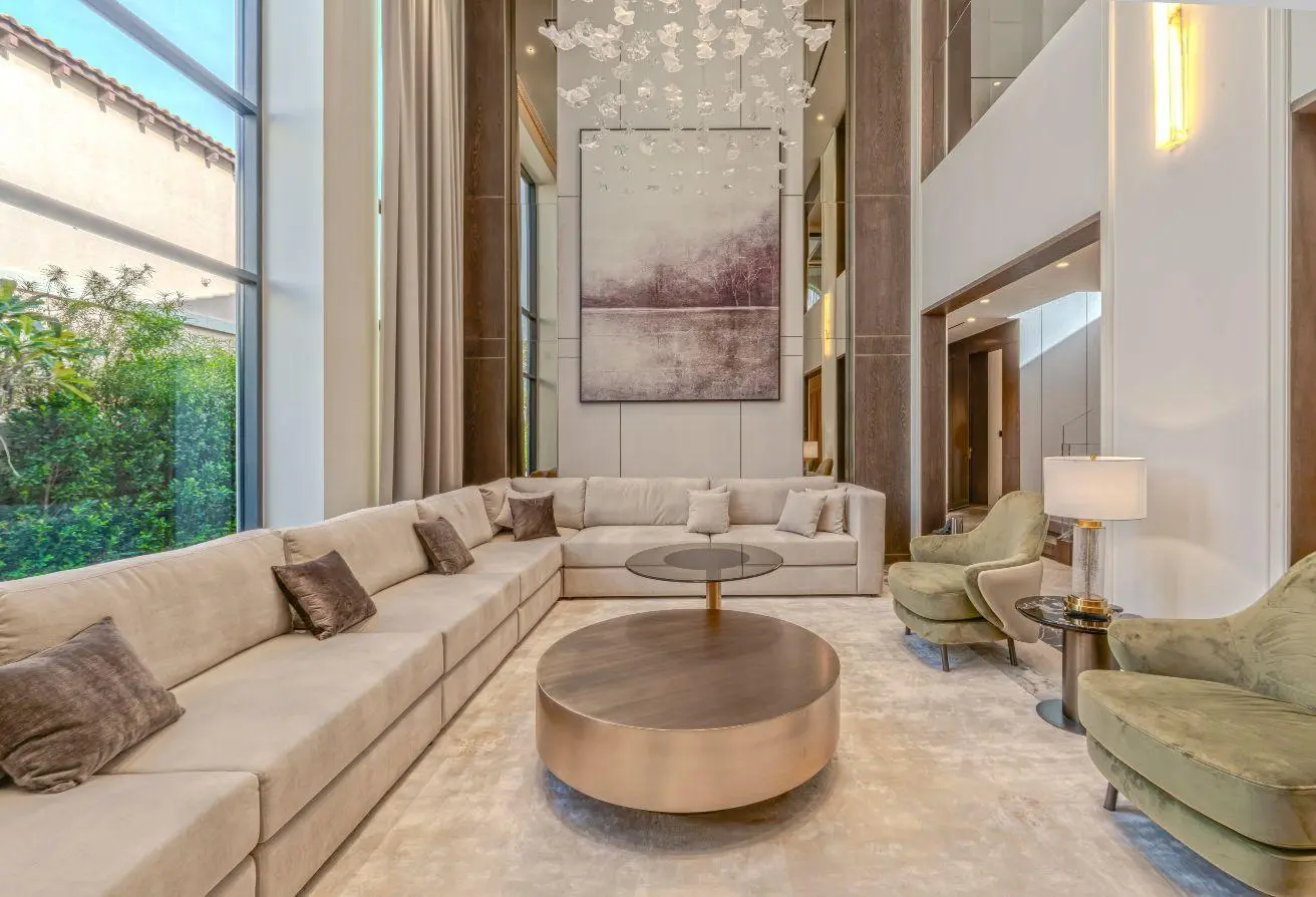 Lounge with feature fireplace